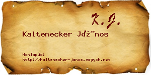 Kaltenecker János névjegykártya