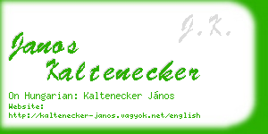 janos kaltenecker business card